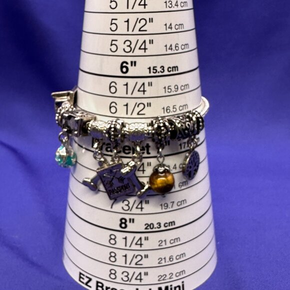 Pandora-Style “World Traveler” Theme Charm Bracelet - Picture 8 of 9